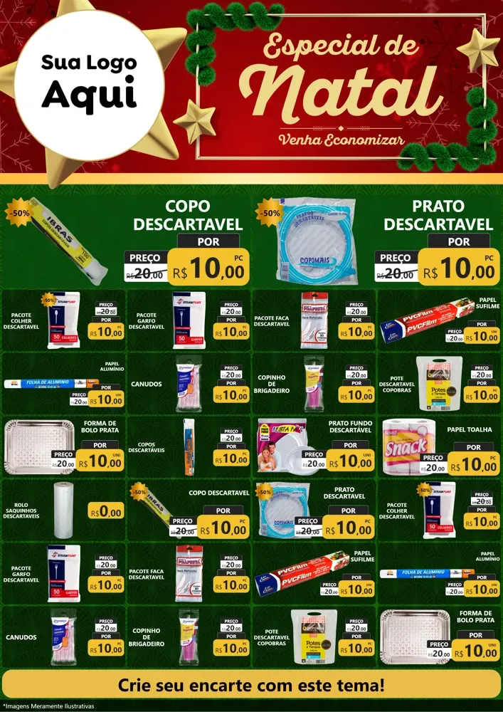 Modelo de Encarte para Encarte A4 Vertical com o tema Especial de Natal para Embalagens