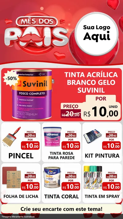 Modelo de Rede Social para Stories com o tema Mês dos Pais para Tintas e Ferramentas