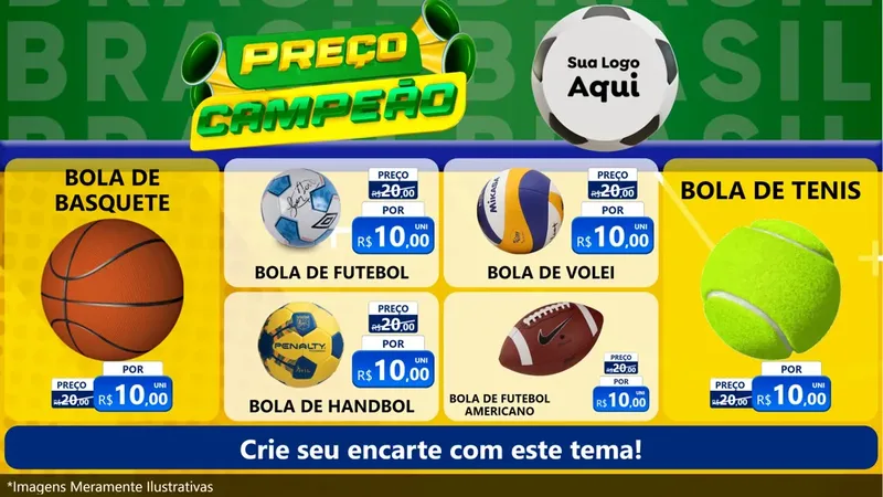 Modelo de TV para TV Horizontal com o tema Preço Campeão - Copa para Artigos Esportivos