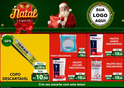 Modelo de Encarte para Encarte A4 Horizontal com o tema Natal Especial para Embalagens
