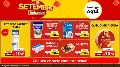 Modelo de TV para TV Horizontal com o tema Setembro Imbatível para Frios e Laticínios