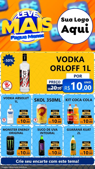 Modelo de Rede Social para Stories com o tema Leve Mais, Pague Menos para Distribuidora de bebidas