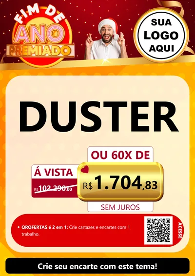 Modelo de Cartaz para Cartaz A4 Vertical com o tema Fim de Ano Premiado para Concessionaria de Carros