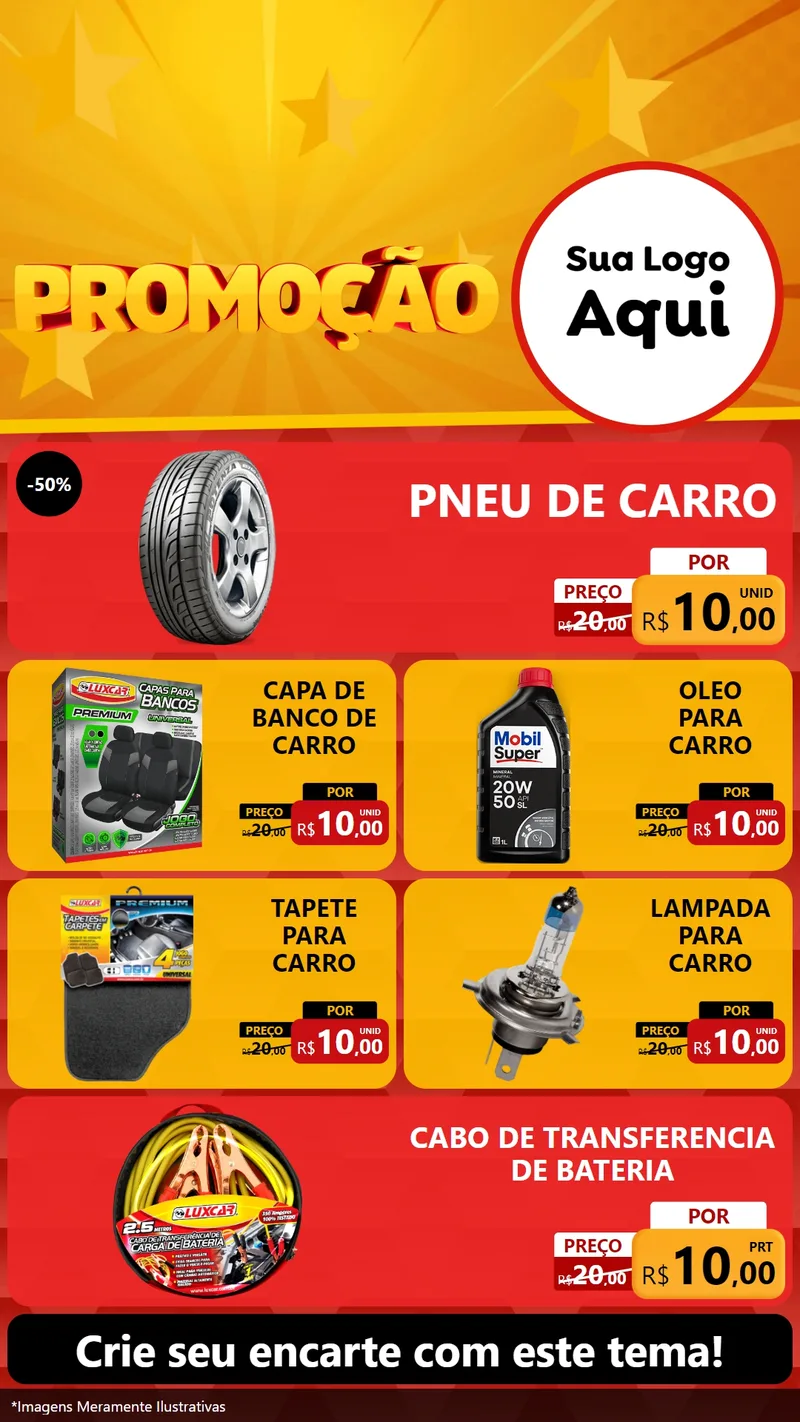 Modelo de TV para TV Vertical com o tema Promoção para Auto peças