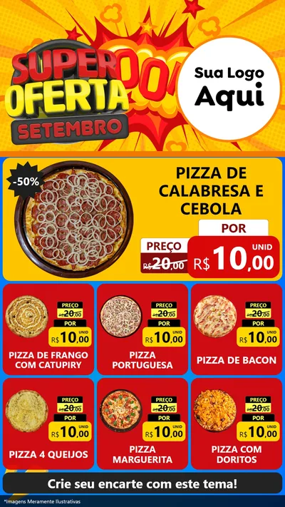 Modelo de Rede Social para Stories com o tema Super Oferta Setembro para Pizzaria