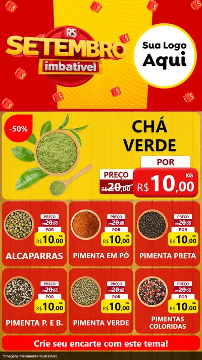 Modelo de Rede Social para Stories com o tema Setembro Imbatível para Produtos Naturais