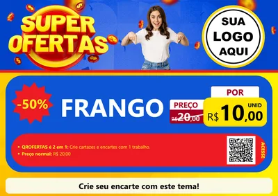 Modelo de Cartaz para Cartaz A4 Horizontal com o tema Super Ofertas para Assados