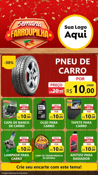 Modelo de Rede Social para Stories com o tema Semana Farroupilha para Auto peças