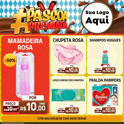 Modelo de Rede Social para Feed Facebook com o tema Páscoa Premiada para Bebês