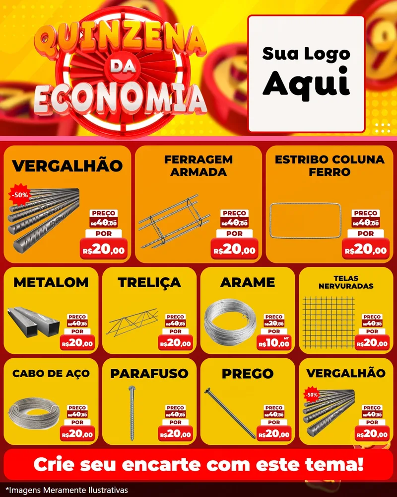 Modelo de Rede Social para Feed Instagram com o tema Quinzena Da Economia para Ferragens