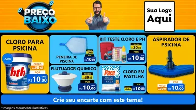 Modelo de TV para TV Horizontal com o tema Preço Baixo para Produtos para Piscina