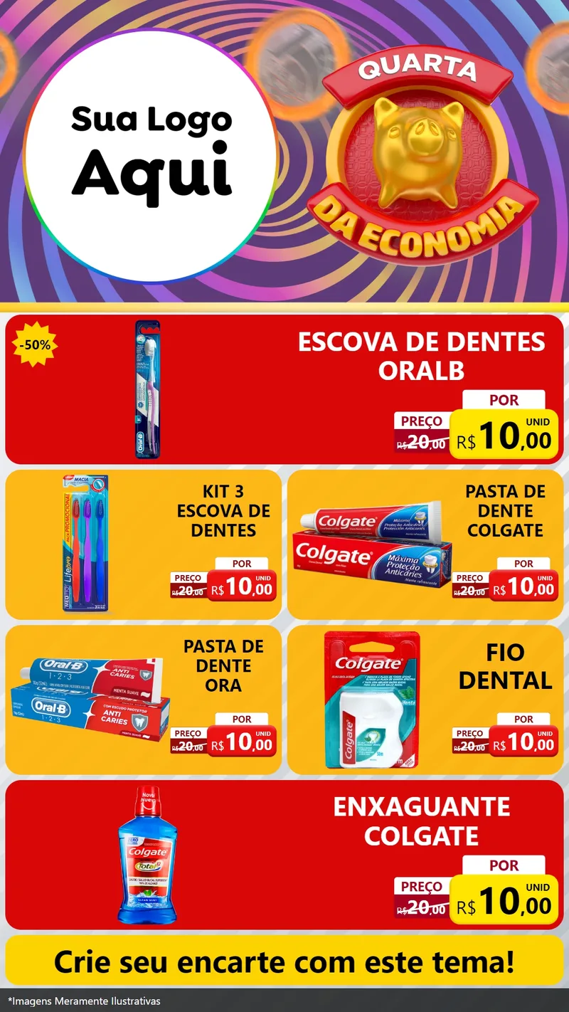 Modelo de TV para TV Vertical com o tema Quarta da Economia para Higiene Pessoal