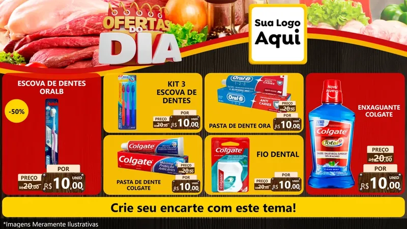 Modelo de TV para TV Horizontal com o tema Ofertas do Dia para Higiene Pessoal