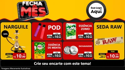 Modelo de TV para TV Horizontal com o tema Fecha Mês para Tabacaria