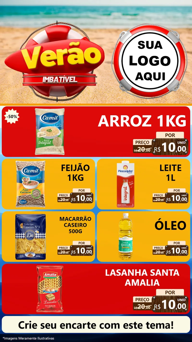 Modelo de TV para TV Vertical com o tema Verão Imbatível para Supermercado