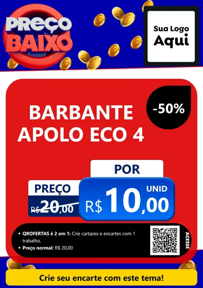 Modelo de Cartaz para Cartaz A4 Vertical com o tema Preço Baixo para Armarinho e Aviamentos