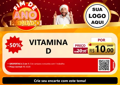 Modelo de Cartaz para Cartaz A4 Horizontal com o tema Fim de Ano Premiado para Farmácia