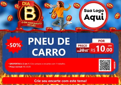 Modelo de Cartaz para Cartaz A4 Horizontal com o tema Dia B - O Dia Mais Barato Do Mês para Auto peças