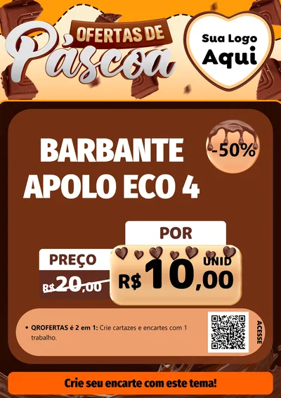 Modelo de Cartaz para Cartaz A4 Vertical com o tema Ofertas de Páscoa para Armarinho e Aviamentos