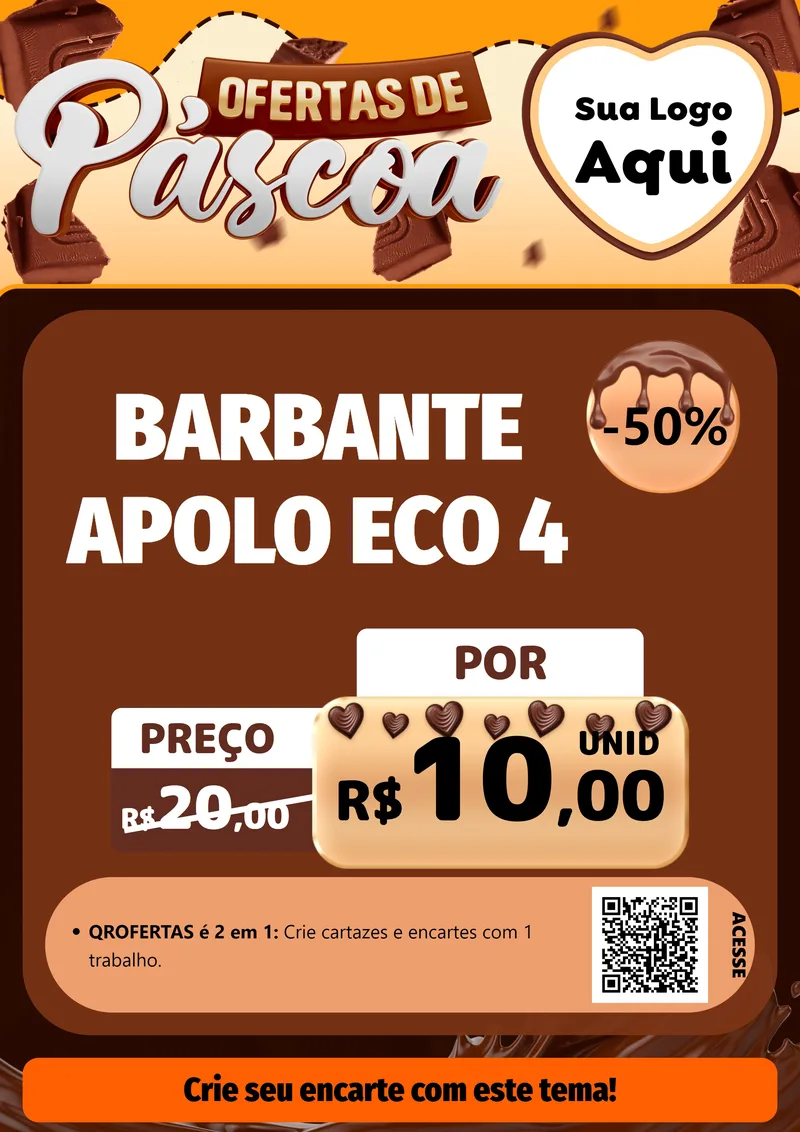 Modelo de Cartaz para Cartaz A4 Vertical com o tema Ofertas de Páscoa para Armarinho e Aviamentos