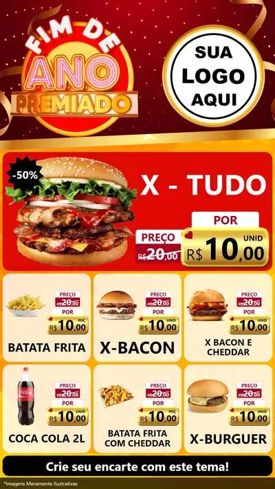 Modelo de Rede Social para Stories com o tema Fim de Ano Premiado para Hamburgueria
