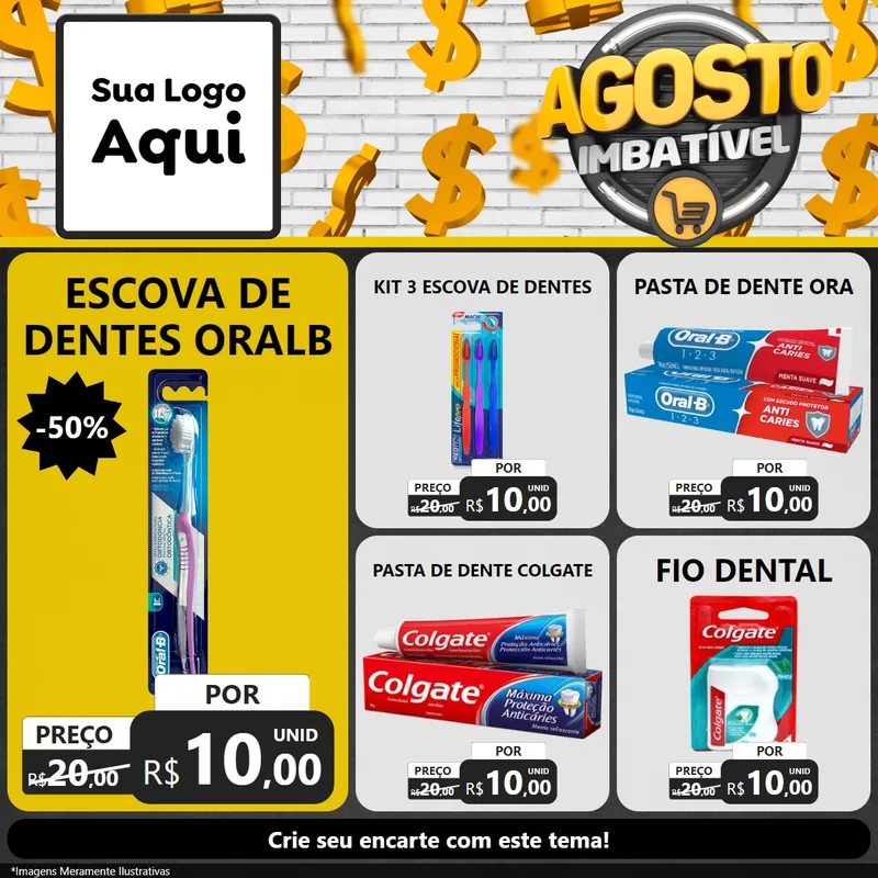 Modelo de Rede Social para Feed Facebook com o tema Agosto imbatível para Higiene Pessoal