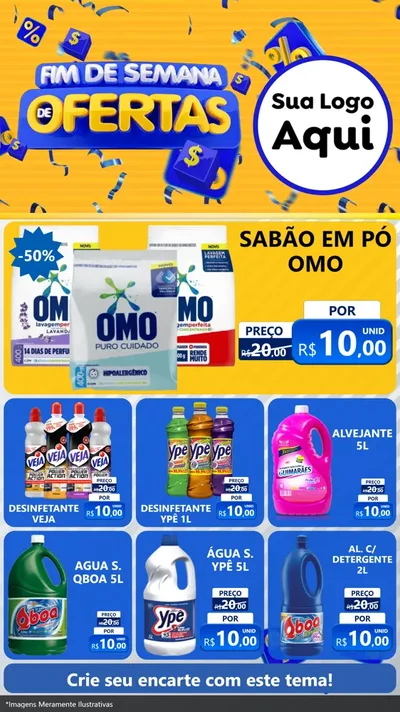 Modelo de Rede Social para Stories com o tema Fim de Semana de Ofertas para Produtos de Limpeza
