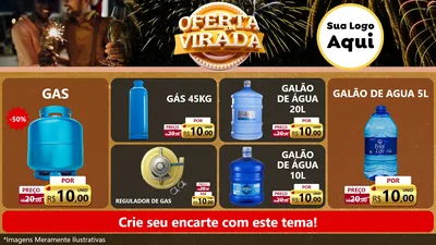 Modelo de TV para TV Horizontal com o tema Oferta da Virada para Água e gás