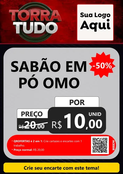 Modelo de Cartaz para Cartaz A4 Vertical com o tema Torra Tudo para Produtos de Limpeza