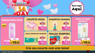 Modelo de TV para TV Horizontal com o tema Valentine's Day para Bebês