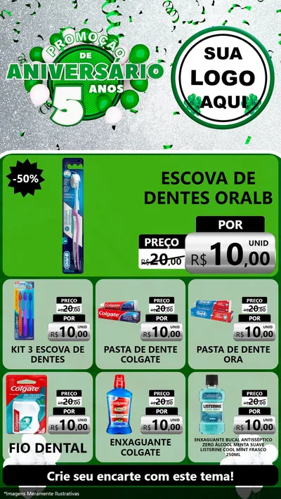 Modelo de Rede Social para Stories com o tema Promoção de Aniversário - 5 Anos para Higiene Pessoal