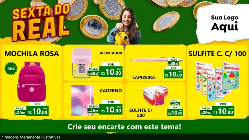Modelo de TV para TV Horizontal com o tema Sexta do Real para Papelaria
