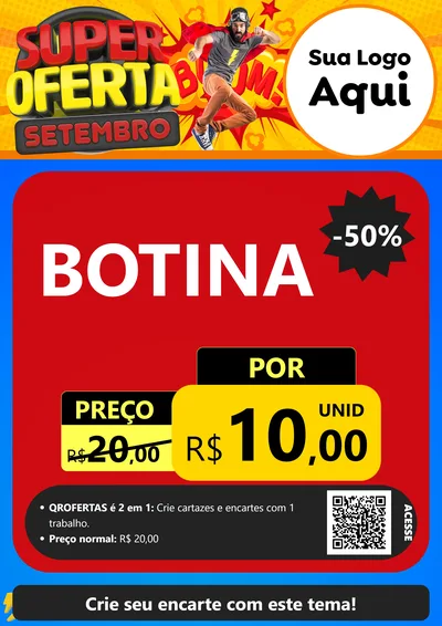 Modelo de Cartaz para Cartaz A4 Vertical com o tema Super Oferta Setembro para Agropecuária