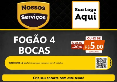 Modelo de Cartaz para Cartaz A4 Horizontal com o tema Nossos Serviços para Móveis e Eletro