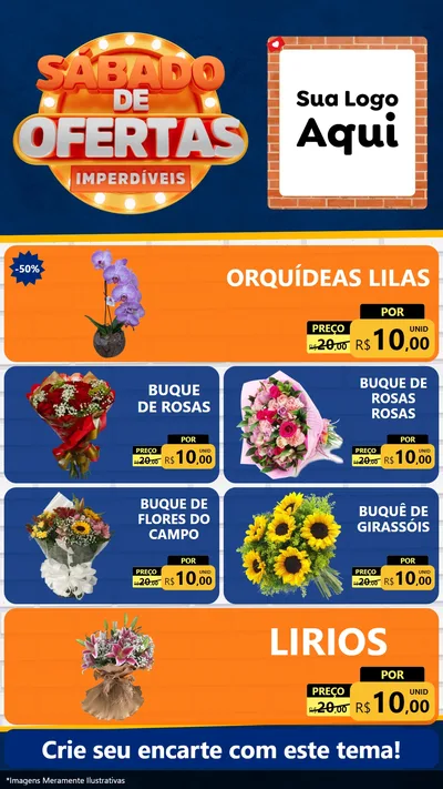 Modelo de TV para TV Vertical com o tema Sábado de Ofertas Imperdíveis para Floricultura e jardim