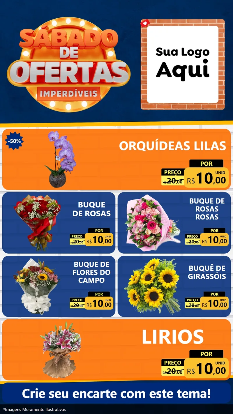 Modelo de TV para TV Vertical com o tema Sábado de Ofertas Imperdíveis para Floricultura e jardim