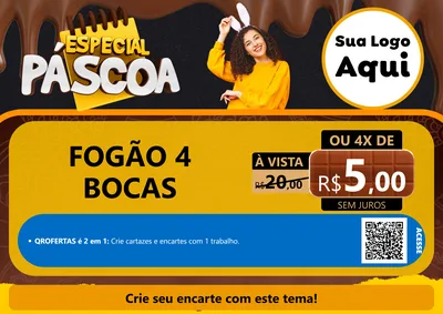 Modelo de Cartaz para Cartaz A4 Horizontal com o tema Especial Páscoa para Móveis e Eletro