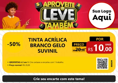 Modelo de Cartaz para Cartaz A4 Horizontal com o tema Aproveite e Leve Também para Tintas e Ferramentas