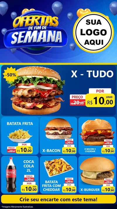 Modelo de Rede Social para Stories com o tema Ofertas de Fim de Semana para Hamburgueria