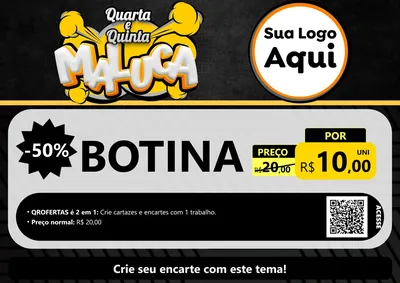 Modelo de Cartaz para Cartaz A4 Horizontal com o tema Quarta e Quinta Maluca para Agropecuária