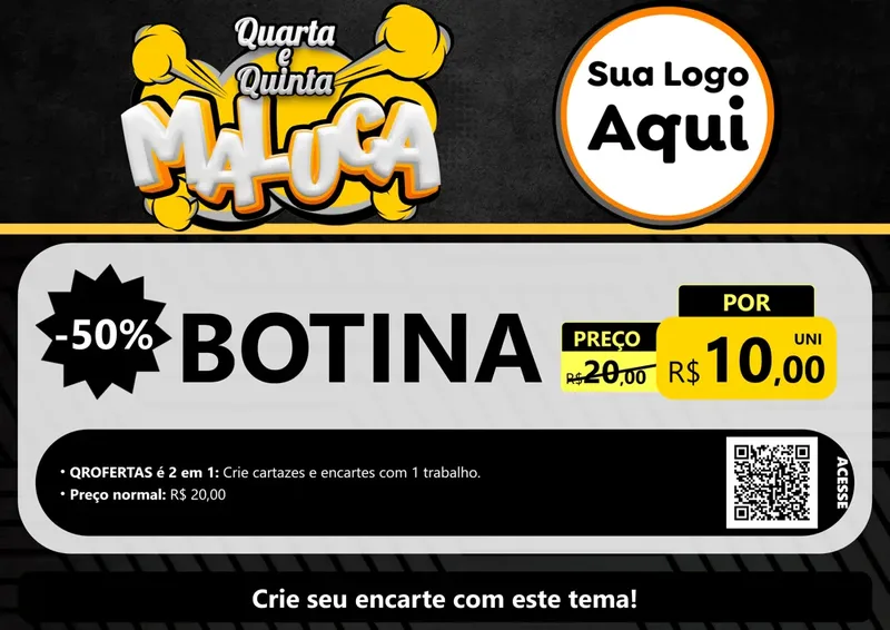 Modelo de Cartaz para Cartaz A4 Horizontal com o tema Quarta e Quinta Maluca para Agropecuária