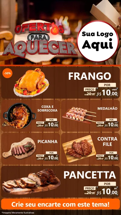 Modelo de TV para TV Vertical com o tema Ofertas Para Aquecer para Assados