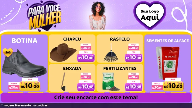 Modelo de TV para TV Horizontal com o tema Para Você, Mulher para Agropecuária