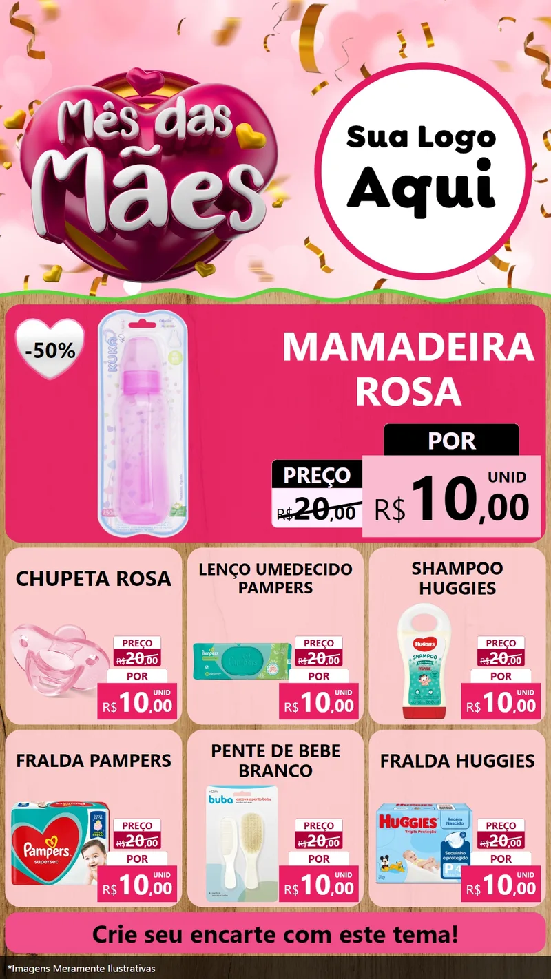 Modelo de Rede Social para Stories com o tema Mês das Mães para Bebês