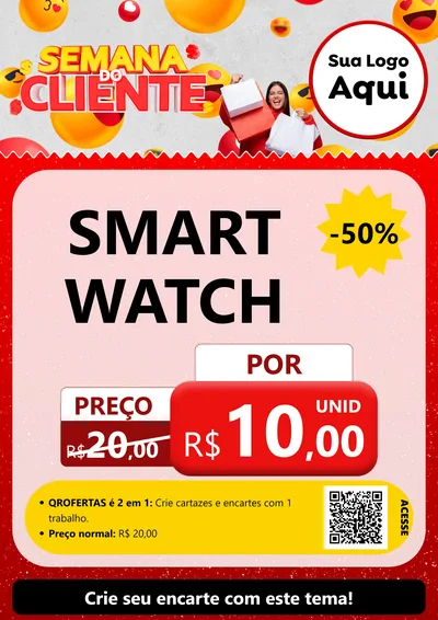 Modelo de Cartaz para Cartaz A4 Vertical com o tema Semana do Cliente para Informática