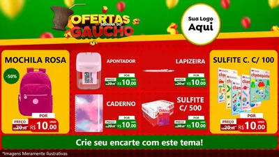 Modelo de TV para TV Horizontal com o tema Ofertas Semana Do Gaúcho para Papelaria