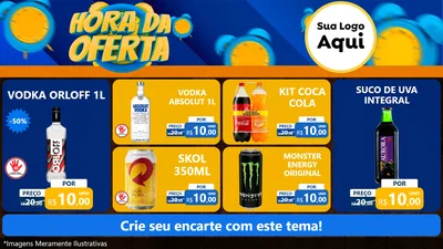 Modelo de TV para TV Horizontal com o tema Hora da Oferta para Distribuidora de bebidas