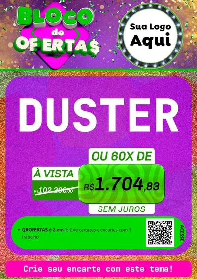 Modelo de Cartaz para Cartaz A4 Vertical com o tema Bloco de Ofertas para Concessionaria de Carros