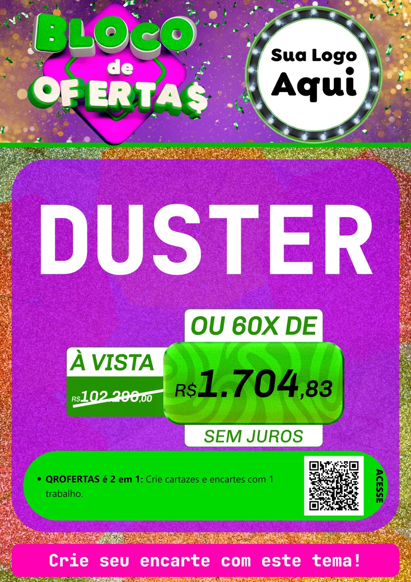 Modelo de Cartaz para Cartaz A4 Vertical com o tema Bloco de Ofertas para Concessionaria de Carros