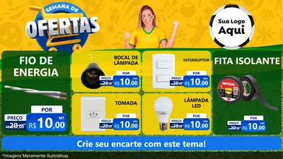 Modelo de TV para TV Horizontal com o tema Semana de Ofertas - Copa para Materiais Elétricos